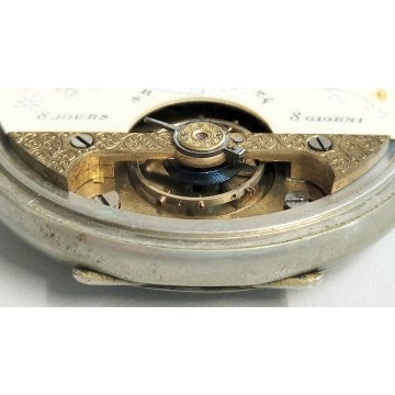 ANTICO OROLOGIO TASCA 8 jours Meccanico TIPO Hebdomas OLD POCKET WATCH ø 50mm
