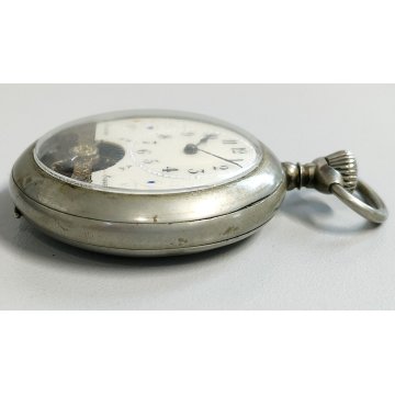 ANTICO OROLOGIO TASCA 8 jours Meccanico TIPO Hebdomas OLD POCKET WATCH ø 50mm