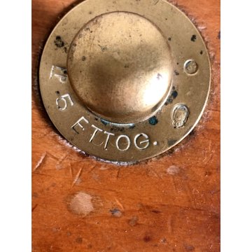 ANTICA BILANCIA Bulgari Santo 2 PIATTI PESA 5 kg OTTONE LEGNO MARMO Italia 1881