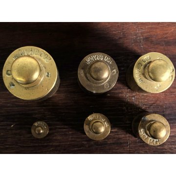 ANTICA BILANCIA Bulgari Santo 2 PIATTI PESA 5 kg OTTONE LEGNO MARMO Italia 1881