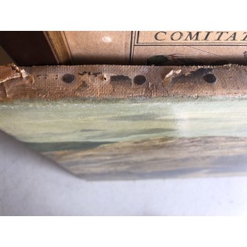 ANTICO DIPINTO OLIO J. C. Dollman PAESAGGIO RITRATTO CANE ENGLISH SETTER DOG '34