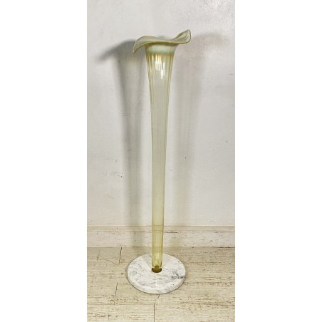 VASO VETRO STILE CALLA VENINI MARMO ANNI 30 PORTA FIORI VASE MURANO OTTONE GLASS