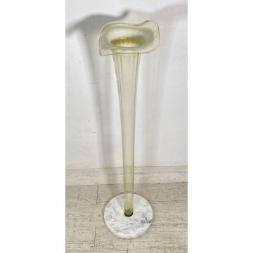 VASO VETRO STILE CALLA VENINI MARMO ANNI 30 PORTA FIORI VASE MURANO OTTONE GLASS