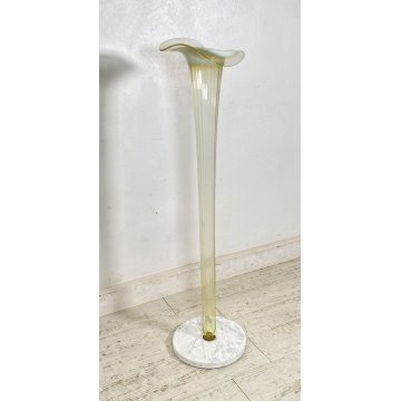 VASO VETRO STILE CALLA VENINI MARMO ANNI 30 PORTA FIORI VASE MURANO OTTONE GLASS