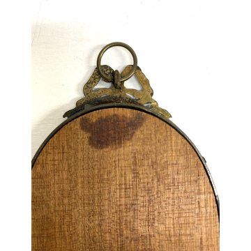 ANTICA PICCOLA CORNICE per MINIATURA o PORTAFOTO OVALE STEMMA famiglia SFORZA