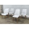 SET 6 SEDIE DESIGN MELCHIORRE BEGA ANONIMA CASTELLI 1950 LEGNO PELLE BIANCA OLD