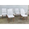 SET 6 SEDIE DESIGN MELCHIORRE BEGA ANONIMA CASTELLI 1950 LEGNO PELLE BIANCA OLD