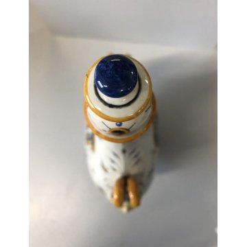 VASO CERAMICA MAIOLICA Ginori FIASCA del PELLEGRINO DECORO GROTTESCHE TAPPO VITE