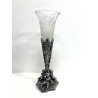 VASO VINTAGE CRISTALLO BASAMENTO PLACCATO ARGENTO SHEFFIELD DECORO PUTTI FOGLIE