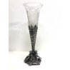 VASO VINTAGE CRISTALLO BASAMENTO PLACCATO ARGENTO SHEFFIELD DECORO PUTTI FOGLIE