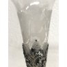 VASO VINTAGE CRISTALLO BASAMENTO PLACCATO ARGENTO SHEFFIELD DECORO PUTTI FOGLIE