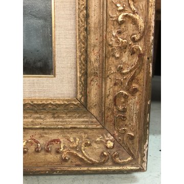 DIPINTO OLIO TELA Ivan Karpoff PAESAGGIO INVERNALE CASOLARE NEVE FIGURE