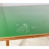 TAVOLO VINTAGE LEGNO FAGGIO VETRO VERDE DESIGN ANNI 60 STILE ICO PARISI EPOCA