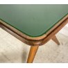 TAVOLO VINTAGE LEGNO FAGGIO VETRO VERDE DESIGN ANNI 60 STILE ICO PARISI EPOCA