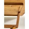TAVOLO VINTAGE LEGNO FAGGIO VETRO VERDE DESIGN ANNI 60 STILE ICO PARISI EPOCA