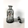 ANTICA BOTTIGLIA LIQUORE con TAPPO CRISTALLO FUME' SCANALATO Art Decò FUTURISTA