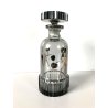 ANTICA BOTTIGLIA LIQUORE con TAPPO CRISTALLO FUME' SCANALATO Art Decò FUTURISTA