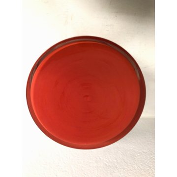 VASO VETRO MURANO DESIGN Carlo Moretti TRONCOCONO ARANCIO ROSSO BIANCO 36 cm/h