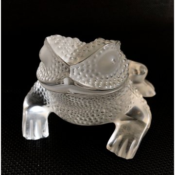 SCULTURA CRISTALLO VINTAGE Lalique France GREGOIRE  11640 FIGURE FROG ROSPO '70s