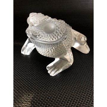 SCULTURA CRISTALLO VINTAGE Lalique France GREGOIRE  11640 FIGURE FROG ROSPO '70s
