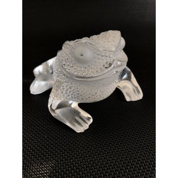 SCULTURA CRISTALLO VINTAGE Lalique France GREGOIRE  11640 FIGURE FROG ROSPO '70s