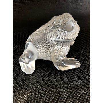 SCULTURA CRISTALLO VINTAGE Lalique France GREGOIRE  11640 FIGURE FROG ROSPO '70s