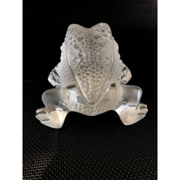 SCULTURA CRISTALLO VINTAGE Lalique France GREGOIRE  11640 FIGURE FROG ROSPO '70s