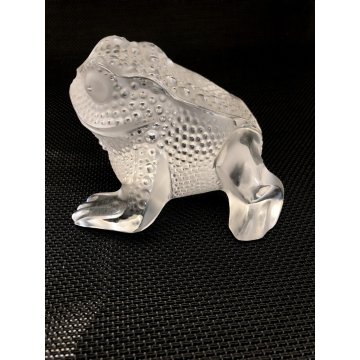 SCULTURA CRISTALLO VINTAGE Lalique France GREGOIRE  11640 FIGURE FROG ROSPO '70s