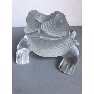 SCULTURA CRISTALLO VINTAGE Lalique France GREGOIRE  11640 FIGURE FROG ROSPO '70s