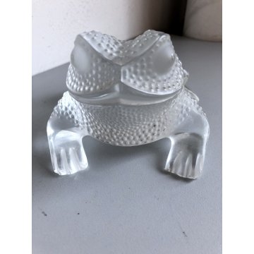 SCULTURA CRISTALLO VINTAGE Lalique France GREGOIRE  11640 FIGURE FROG ROSPO '70s