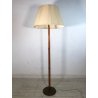 LAMPADA DA TERRA PIANTANA LEGNO SCANALATO OTTONE 3 LUCI PARALUME RASO ART DECO'