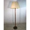 LAMPADA DA TERRA PIANTANA LEGNO SCANALATO OTTONE 3 LUCI PARALUME RASO ART DECO'
