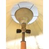 LAMPADA DA TERRA PIANTANA LEGNO SCANALATO OTTONE 3 LUCI PARALUME RASO ART DECO'