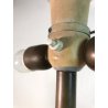LAMPADA DA TERRA PIANTANA LEGNO SCANALATO OTTONE 3 LUCI PARALUME RASO ART DECO'
