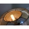 LAMPADA DA TERRA PIANTANA LEGNO SCANALATO OTTONE 3 LUCI PARALUME RASO ART DECO'