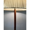 LAMPADA DA TERRA PIANTANA LEGNO SCANALATO OTTONE 3 LUCI PARALUME RASO ART DECO'