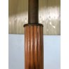 LAMPADA DA TERRA PIANTANA LEGNO SCANALATO OTTONE 3 LUCI PARALUME RASO ART DECO'