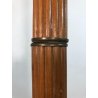 LAMPADA DA TERRA PIANTANA LEGNO SCANALATO OTTONE 3 LUCI PARALUME RASO ART DECO'