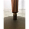 LAMPADA DA TERRA PIANTANA LEGNO SCANALATO OTTONE 3 LUCI PARALUME RASO ART DECO'
