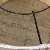 LAMPADA DA TERRA PIANTANA LEGNO SCANALATO OTTONE 3 LUCI PARALUME RASO ART DECO'