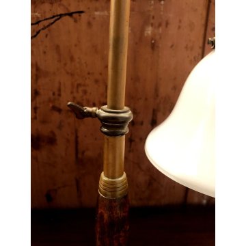 LAMPADA Ministeriale da SCRIVANIA DESIGN INDUSTRIALE OTTONE LEGNO VETRO '20/'30