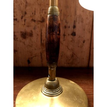 LAMPADA Ministeriale da SCRIVANIA DESIGN INDUSTRIALE OTTONE LEGNO VETRO '20/'30