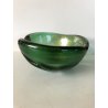SVUOTATASCHE PORTACENERE VETRO MURANO TRASPARENTE VERDE FOGLIA ORO '40/'50