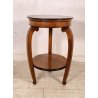 ANTICO TAVOLINO ROTONDO 2 RIPIANI BIEDERMEIER LEGNO NOCE PRIMI 1900 TAVOLO TABLE