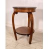 ANTICO TAVOLINO ROTONDO 2 RIPIANI BIEDERMEIER LEGNO NOCE PRIMI 1900 TAVOLO TABLE