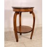 ANTICO TAVOLINO ROTONDO 2 RIPIANI BIEDERMEIER LEGNO NOCE PRIMI 1900 TAVOLO TABLE