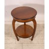 ANTICO TAVOLINO ROTONDO 2 RIPIANI BIEDERMEIER LEGNO NOCE PRIMI 1900 TAVOLO TABLE