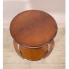 ANTICO TAVOLINO ROTONDO 2 RIPIANI BIEDERMEIER LEGNO NOCE PRIMI 1900 TAVOLO TABLE