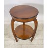 ANTICO TAVOLINO ROTONDO 2 RIPIANI BIEDERMEIER LEGNO NOCE PRIMI 1900 TAVOLO TABLE