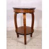 ANTICO TAVOLINO ROTONDO 2 RIPIANI BIEDERMEIER LEGNO NOCE PRIMI 1900 TAVOLO TABLE